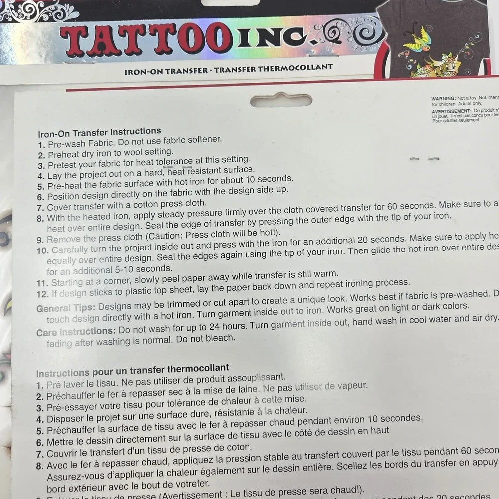 Iron On Transfers For T-Shirts & Other‎ Light Color Fabrics Set Of 3 8x10